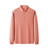 Soft cotton fine long sleeve POLO shirt