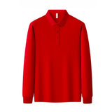 Soft cotton fine long sleeve POLO shirt