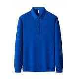 Soft cotton fine long sleeve POLO shirt