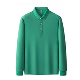 Soft cotton fine long sleeve POLO shirt