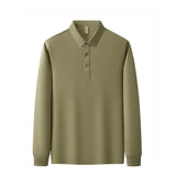 Soft cotton fine long sleeve POLO shirt